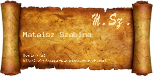 Mataisz Szabina névjegykártya